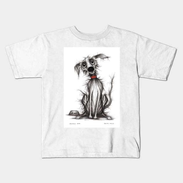 Skinny dog Kids T-Shirt by Keith Mills